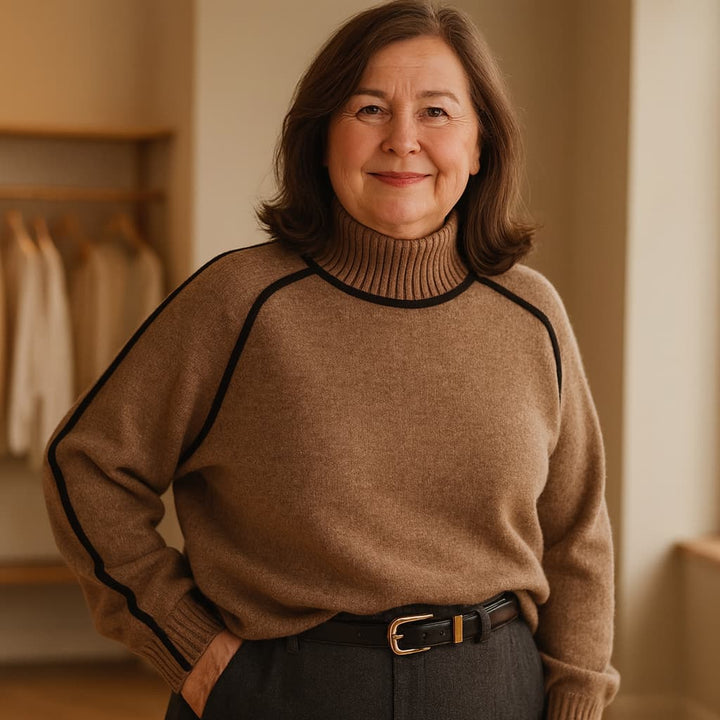 RENATA | CLASSIC CONTRAST TURTLENECK SWEATER