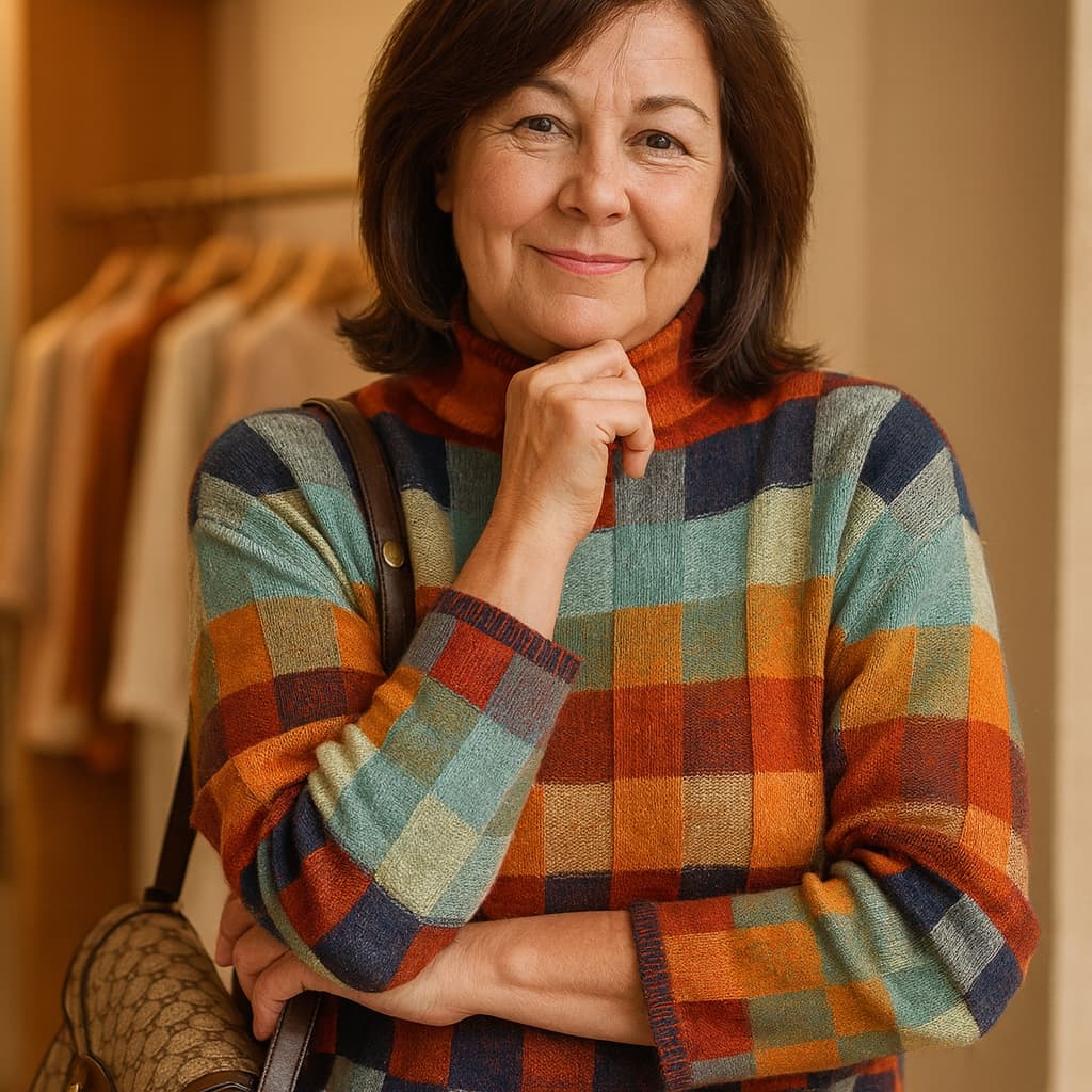 TERESA | COLORBLOCK CHECKED SWEATER