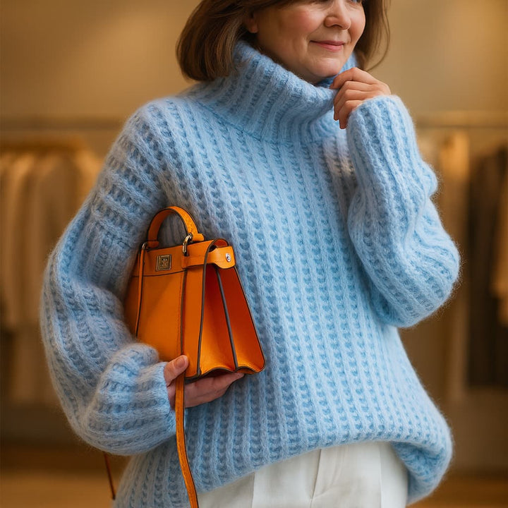 VALERIA | LUXE RIBBED TURTLENECK SWEATER