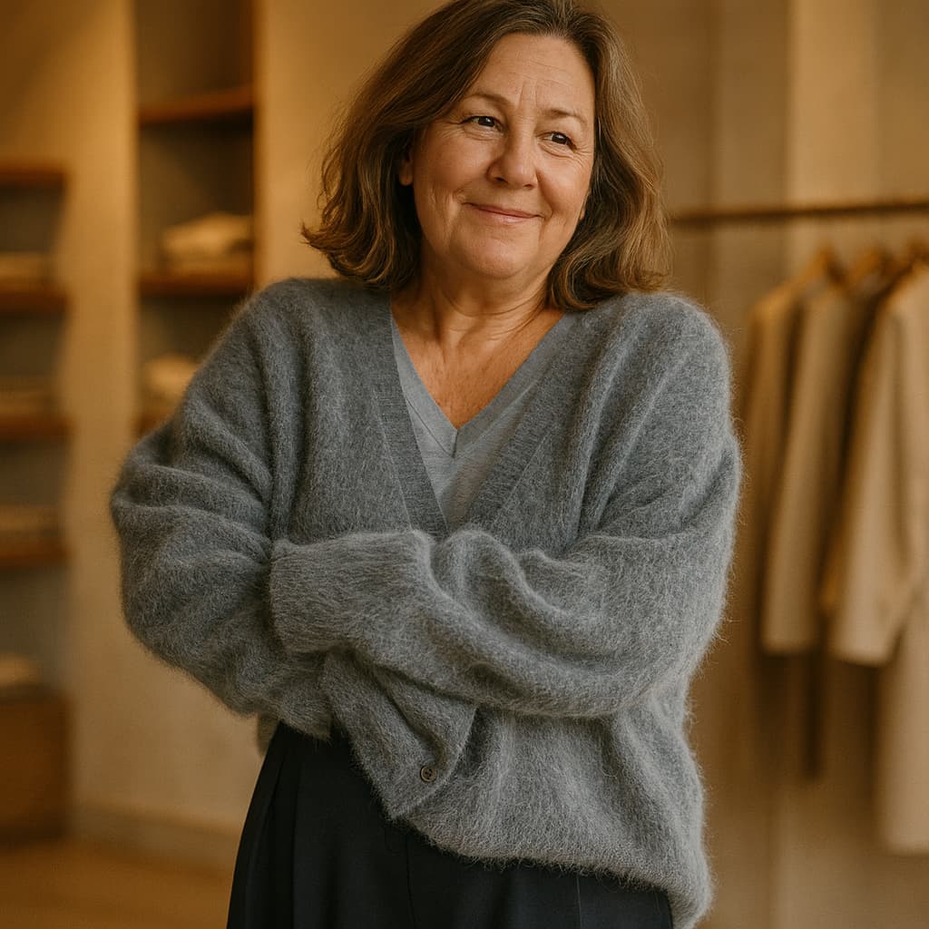 ADELA | SOFT FUZZY BUTTON CARDIGAN