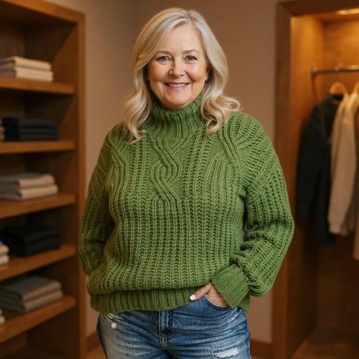 ISABELLA | COZY TEXTURED HIGH-NECK SWEATER