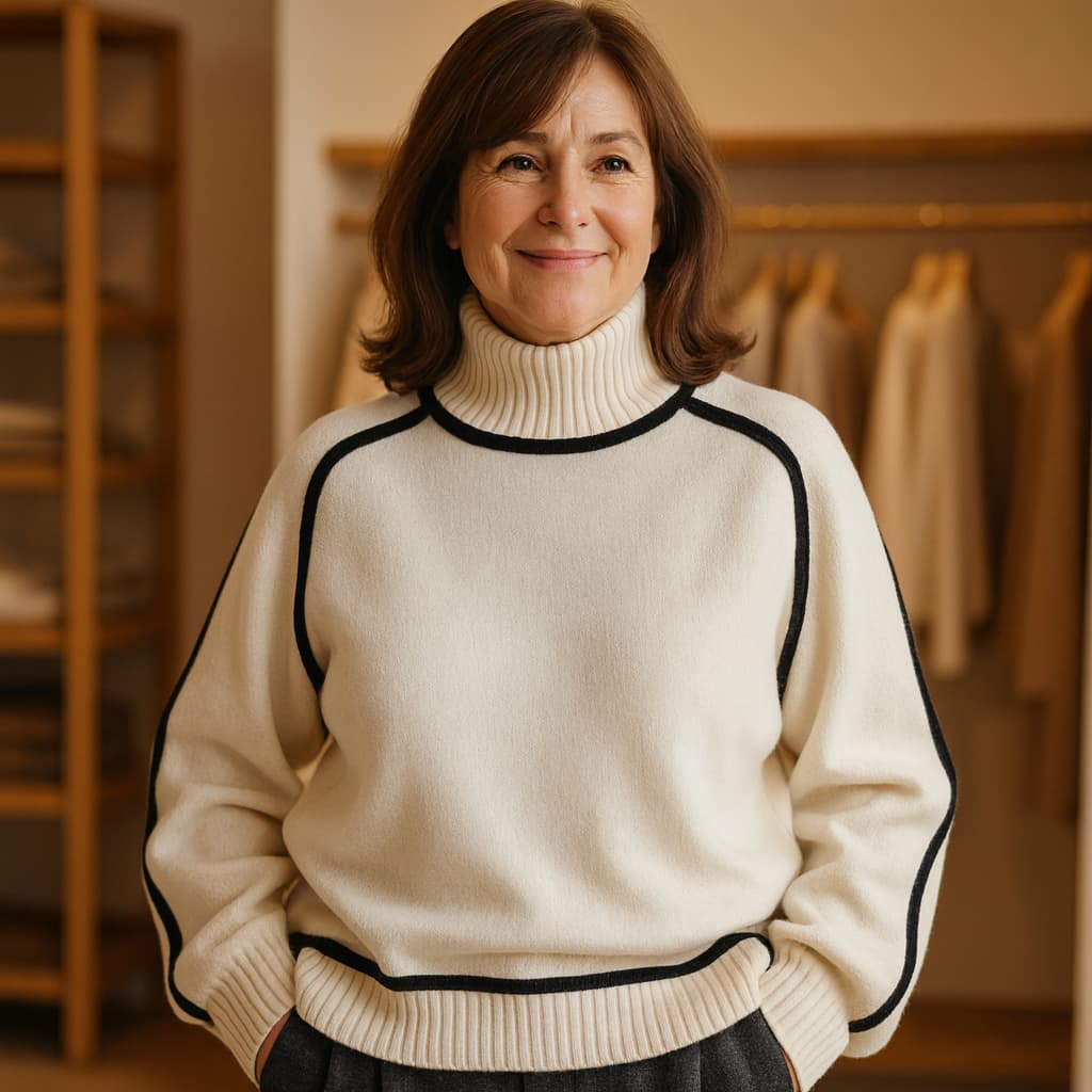 RENATA | CLASSIC CONTRAST TURTLENECK SWEATER