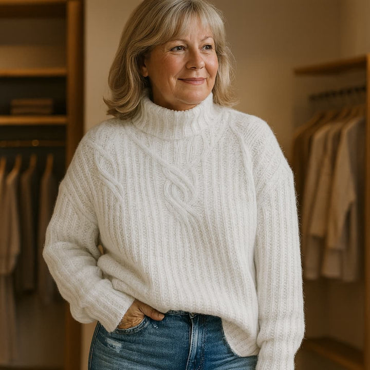 ISABELLA | COZY TEXTURED HIGH-NECK SWEATER