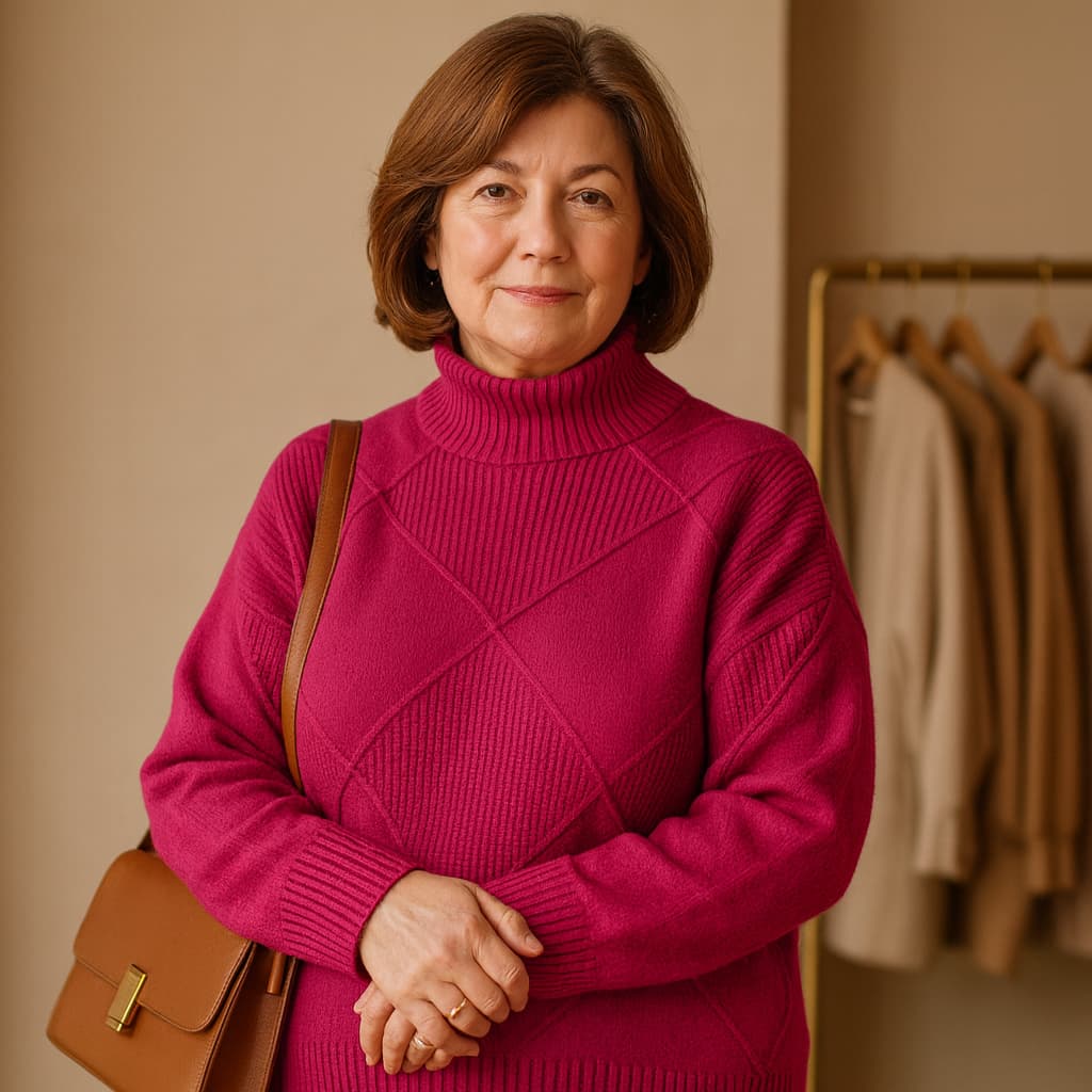SOFIA | ELEGANT DIAMOND-STITCH TURTLENECK