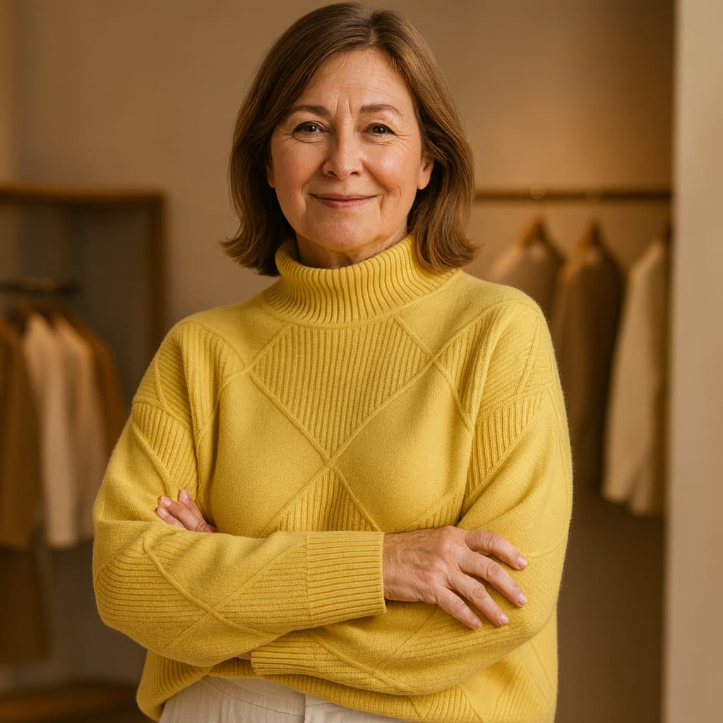 SOFIA | ELEGANT DIAMOND-STITCH TURTLENECK