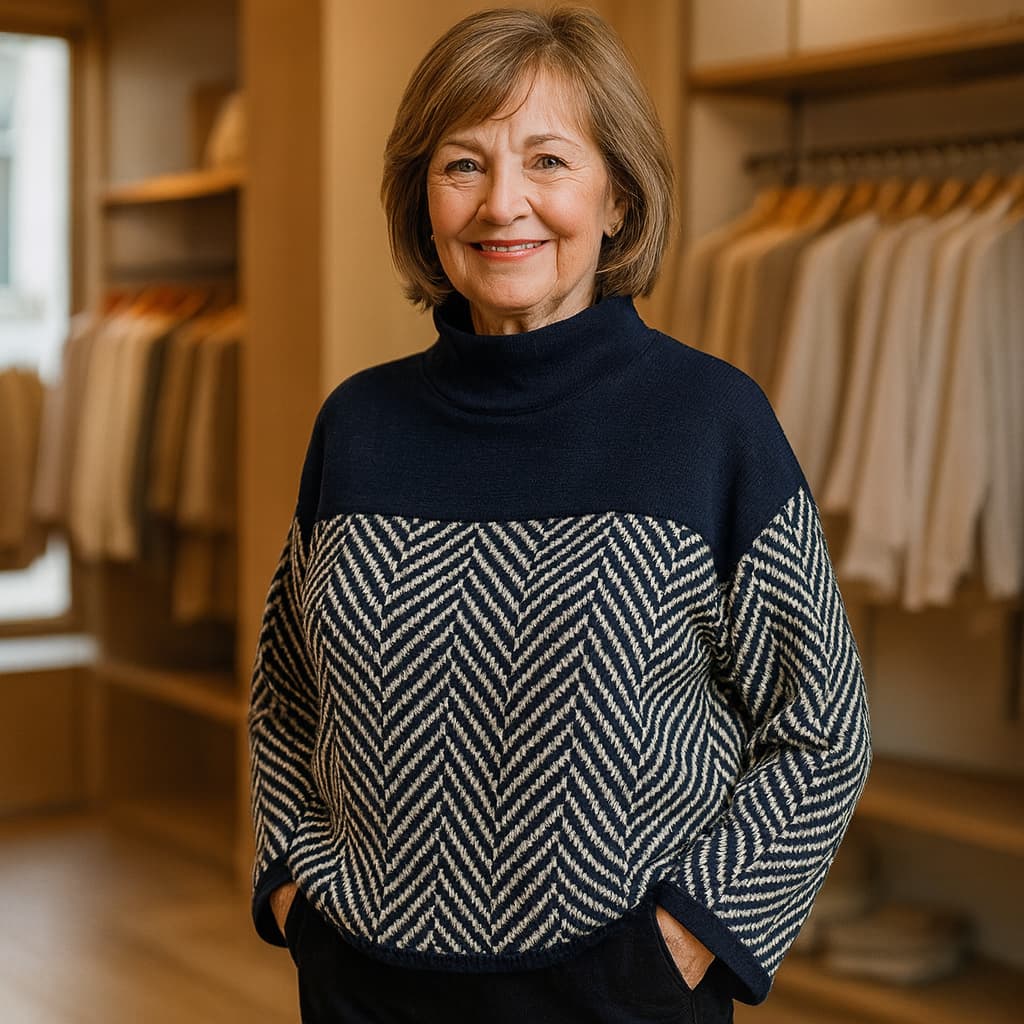 EMMA | SOFT CHEVRON TURTLENECK SWEATER