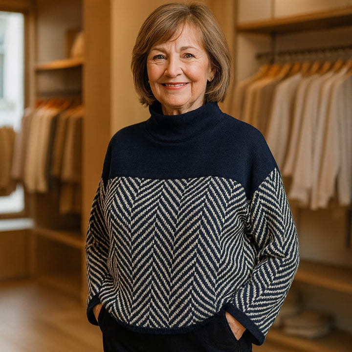 EMMA | SOFT CHEVRON TURTLENECK SWEATER