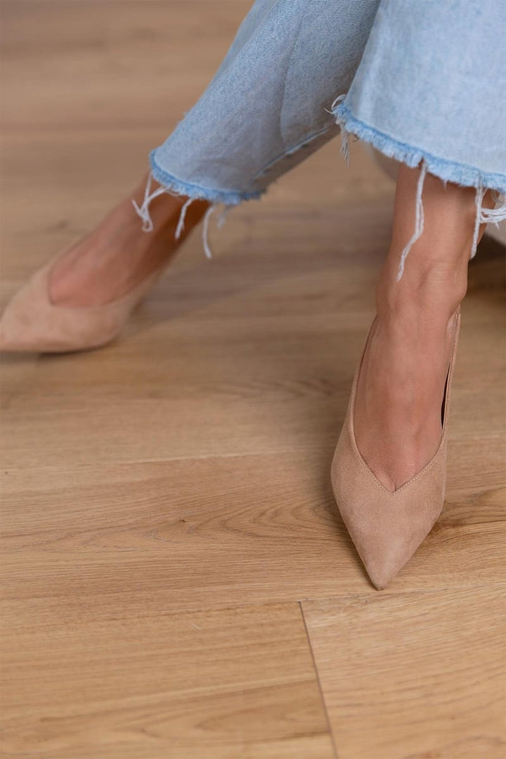 Giselle - Suede Slingback Heels